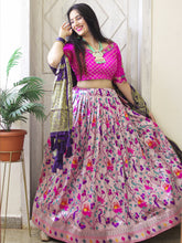 Load image into Gallery viewer, Purple Color Weaving Zari Work Jacquard Paithani Lehenga Choli Set Clothsvilla