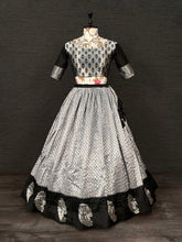 Load image into Gallery viewer, Black Color Weaving Zari Work Jacquard Silk Lehenga Choli With Net Dupatta Clothsvilla