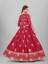 Load image into Gallery viewer, Wedding-ready Maroon Cotton Lehenga Choli Ensemble Clothsvilla