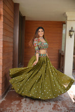 Load image into Gallery viewer, Mehndi Ceremony Wear Sequence Work Lehenga With Jacket