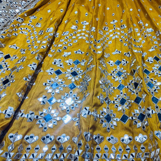 Mustard Yellow Lehenga Choli with Real Mirror Work ClothsVilla