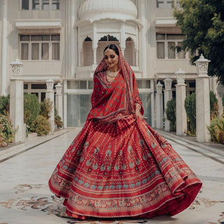Maroon Lehenga Choli with Maslin Silk Dupatta ClothsVilla