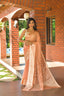 Orange color Pure Organza Saree with Jacquard Blouse ClothsVilla