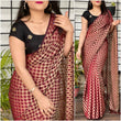 Load image into Gallery viewer, Maroon Jacquard Saree with Black Sequence Blouse ClothsVilla