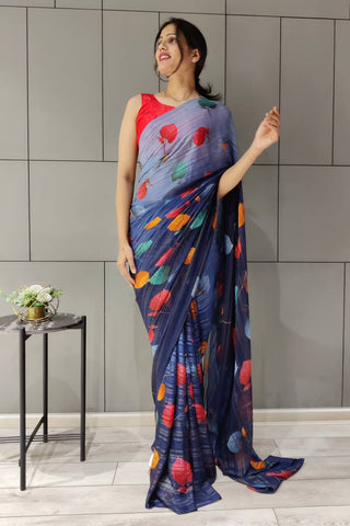 Georgette Printed Saree with Silk Blouse ClothsVilla