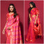 Pink Silk jacquard Saree with Zari weaving Work ClothsVilla