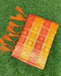 Load image into Gallery viewer, Orange Silk jacquard Saree with Zari weaving Work ClothsVilla