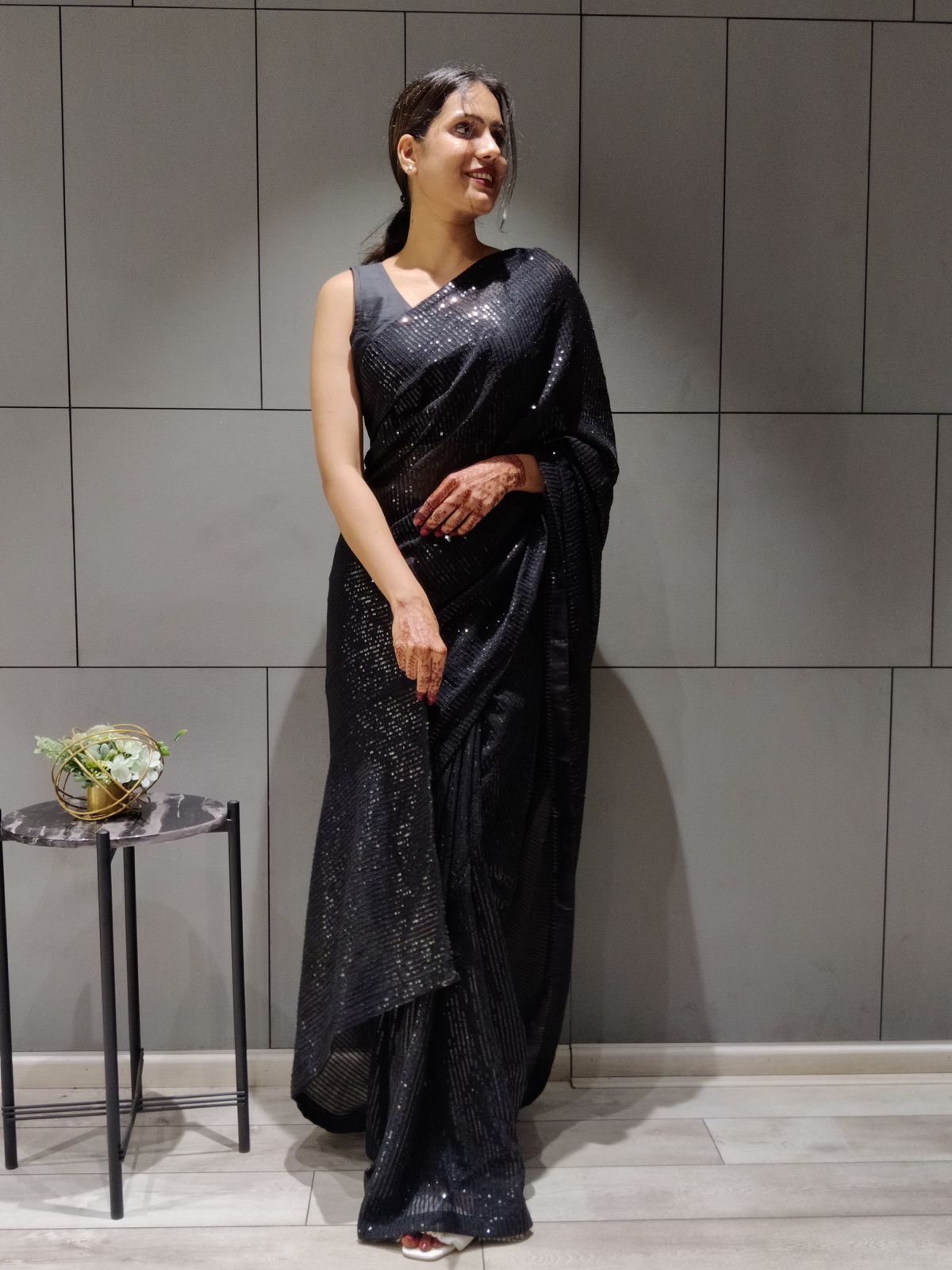 Ready to wear Georgette Saree with Heavy Sequence Work ClothsVilla