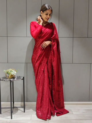 Ready to wear Georgette Saree with Heavy Sequence Work ClothsVilla