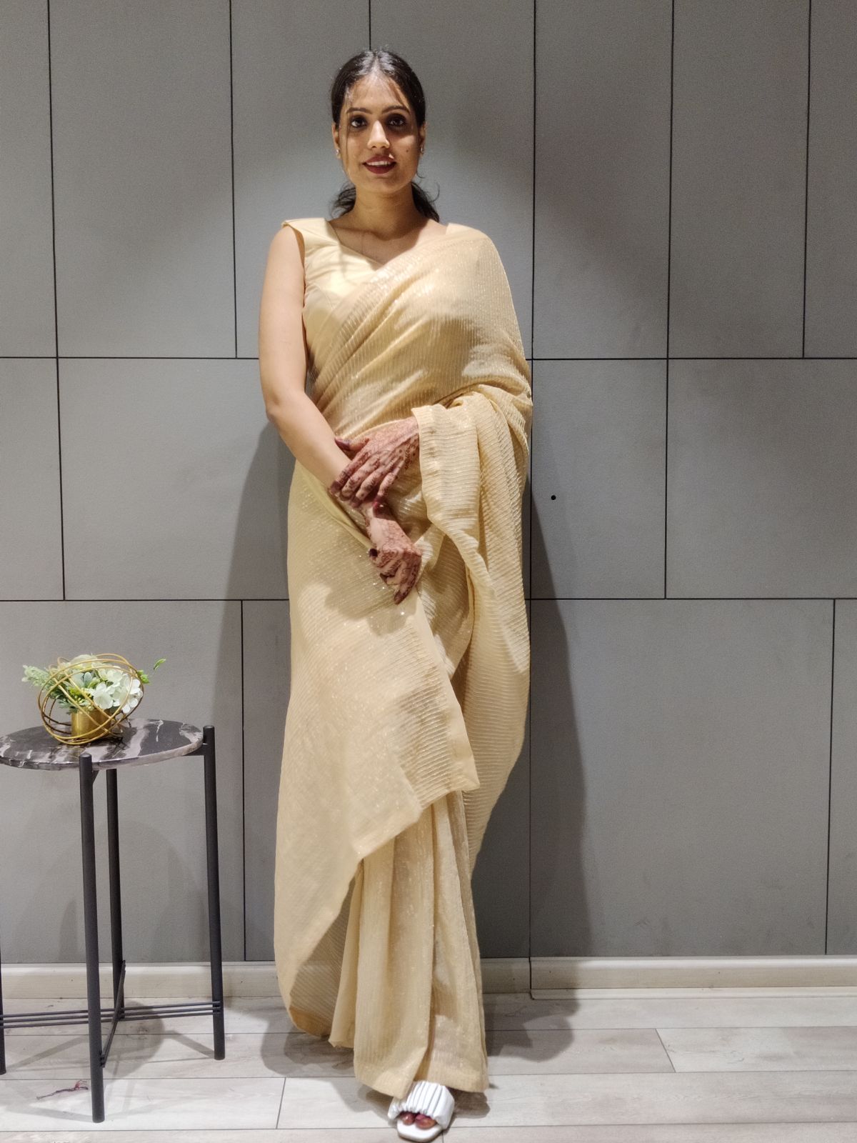 Ready to wear Georgette Saree with Heavy Sequence Work ClothsVilla