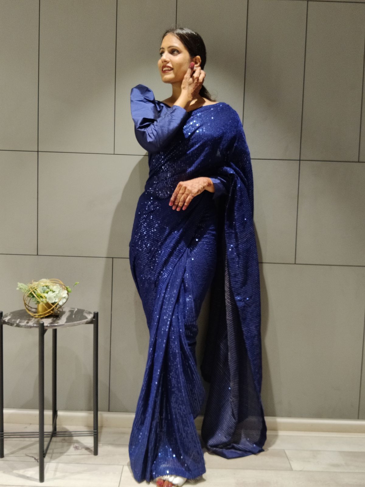 Ready to wear Georgette Saree with Heavy Sequence Work ClothsVilla