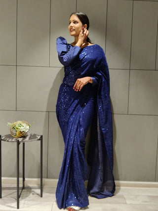 Ready to wear Georgette Saree with Heavy Sequence Work ClothsVilla