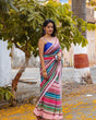 Load image into Gallery viewer, Georgette Colorful Saree with Crochet and Sequence Work ClothsVilla