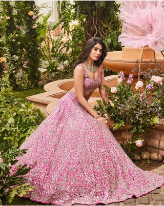 Rani Pink color Silk Lehenga Choli with Heavy Embroidery work ClothsVilla