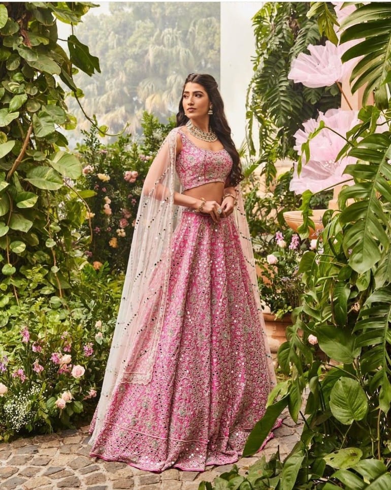 Rani Pink color Silk Lehenga Choli with Heavy Embroidery work ClothsVilla