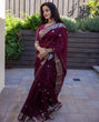 Load image into Gallery viewer, Arresting Maroon Soft Banarasi Silk Saree With Unique Blouse Piece KPR