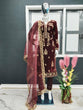 Load image into Gallery viewer, Maroon Color Embroidery &amp; Sequence Work Velvet Salwar Suit Clothsvilla