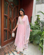Load image into Gallery viewer, Light Pink Color Heavy Embroidery Work Ruffle Style Gown Clothsvilla