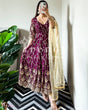 Load image into Gallery viewer, Wine Color Embroidery Sequence Work Gown with Dupatta Clothsvilla