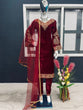 Load image into Gallery viewer, Delightful Maroon Color Viscose Velvet Salwar Suit Clothsvilla