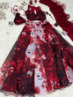 Load image into Gallery viewer, Maroon Color Digital Printed Organza Silk Lehenga