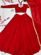 Load image into Gallery viewer, Red Soft georgette Lehenga choli with fully stitched blouse ClothsVilla