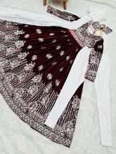 Load image into Gallery viewer, Fancy Maroon Color Embroidery Sequence Work Velvet Gown Clothsvilla