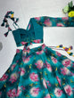 Load image into Gallery viewer, Marvelous Floral Printed Teal Blue Color Lehenga With One Shoulder Blouse Clothsvilla