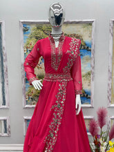 Load image into Gallery viewer, Presenting  Embroidery Work Pink Color Gown Clothsvilla