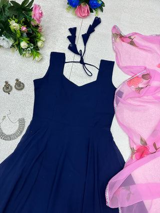Blue Color Designer  Anarkali Gown Clothsvilla