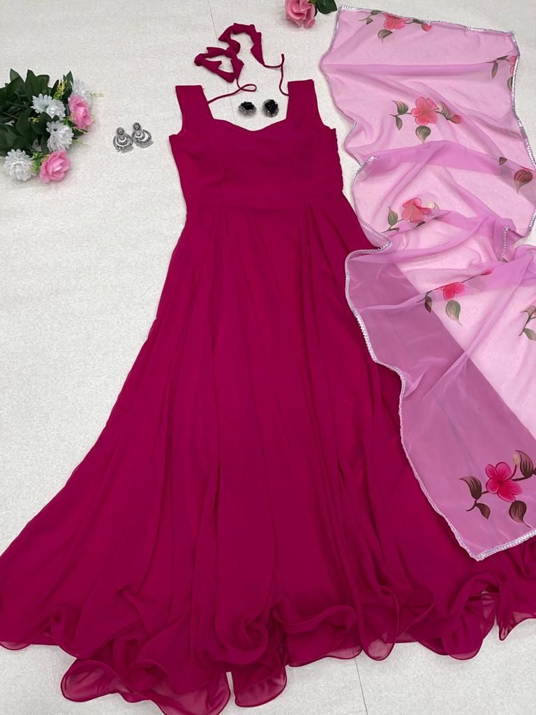 Pink Color Glorious  Anarkali Gown Clothsvilla