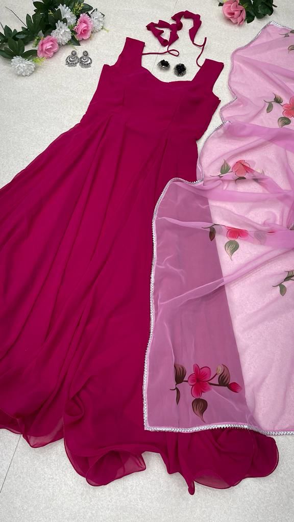 Pink Color Glorious  Anarkali Gown Clothsvilla