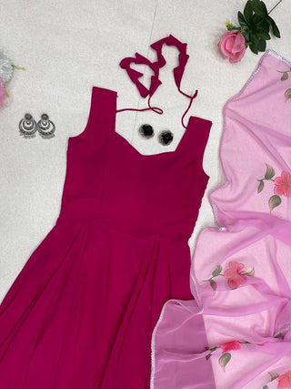 Pink Color Glorious  Anarkali Gown Clothsvilla