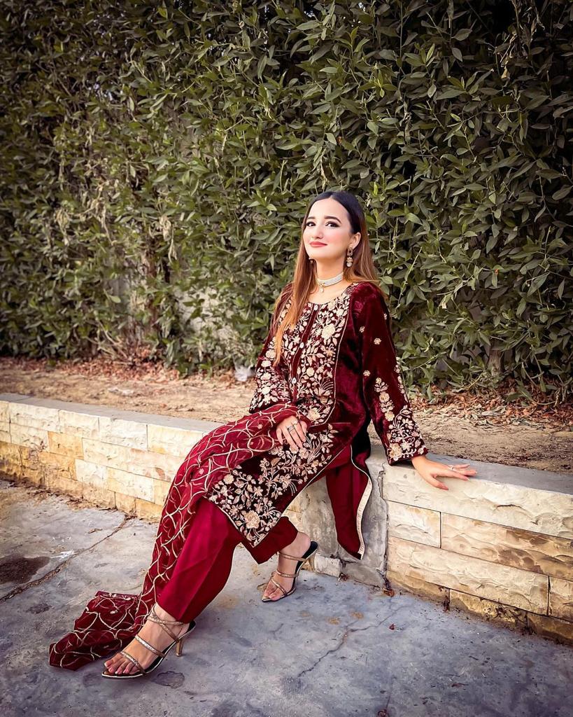 Magnificent Full Stitched Maroon Color Salwar Suit Clothsvilla