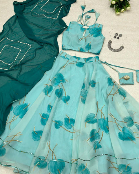 Fantastic Blue Color Digital Printed Lehenga Choli Clothsvilla Main image