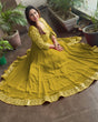 Load image into Gallery viewer, Presenting Yellow Color with Work Georgette Gown Clothsvilla