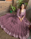 Presenting Dusty Pink Color With Work Georgette Gown Clothsvilla
