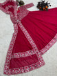 Load image into Gallery viewer, Presenting Dark Pink Color With Work Georgette Gown Clothsvilla