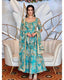 Sky Blue Floral Printed Anarkali Gown in Faux Georgette Clothsvilla