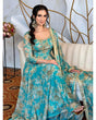 Load image into Gallery viewer, Sky Blue Floral Printed Anarkali Gown in Faux Georgette Clothsvilla