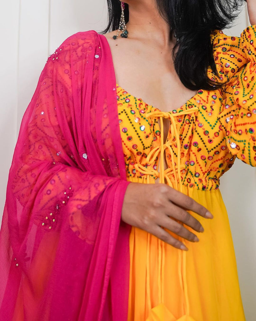 Stylish Skirt Dress with Leheriya - Rana's by Kshitija