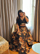 Load image into Gallery viewer, Organza Black Color Digital Printed Crop Top With Lehenga Clothsvilla