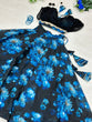 Load image into Gallery viewer, Organza Blue Color Digital Printed Crop Top With Lehenga Clothsvilla