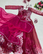 Load image into Gallery viewer, Dark Pink Color Digital Printed Organza Silk Gown Clothsvilla
