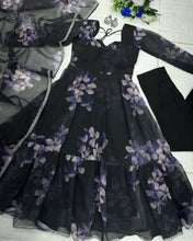 Load image into Gallery viewer, Digital Printed Black Color Designer Anarkali Gown