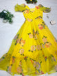 Load image into Gallery viewer, Delicate Organza Silk Yellow Color Digital Printed Gown Clothsvilla