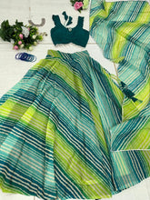 Load image into Gallery viewer, Stunning Green Color Digital Printed Lehenga Choli Clothsvilla