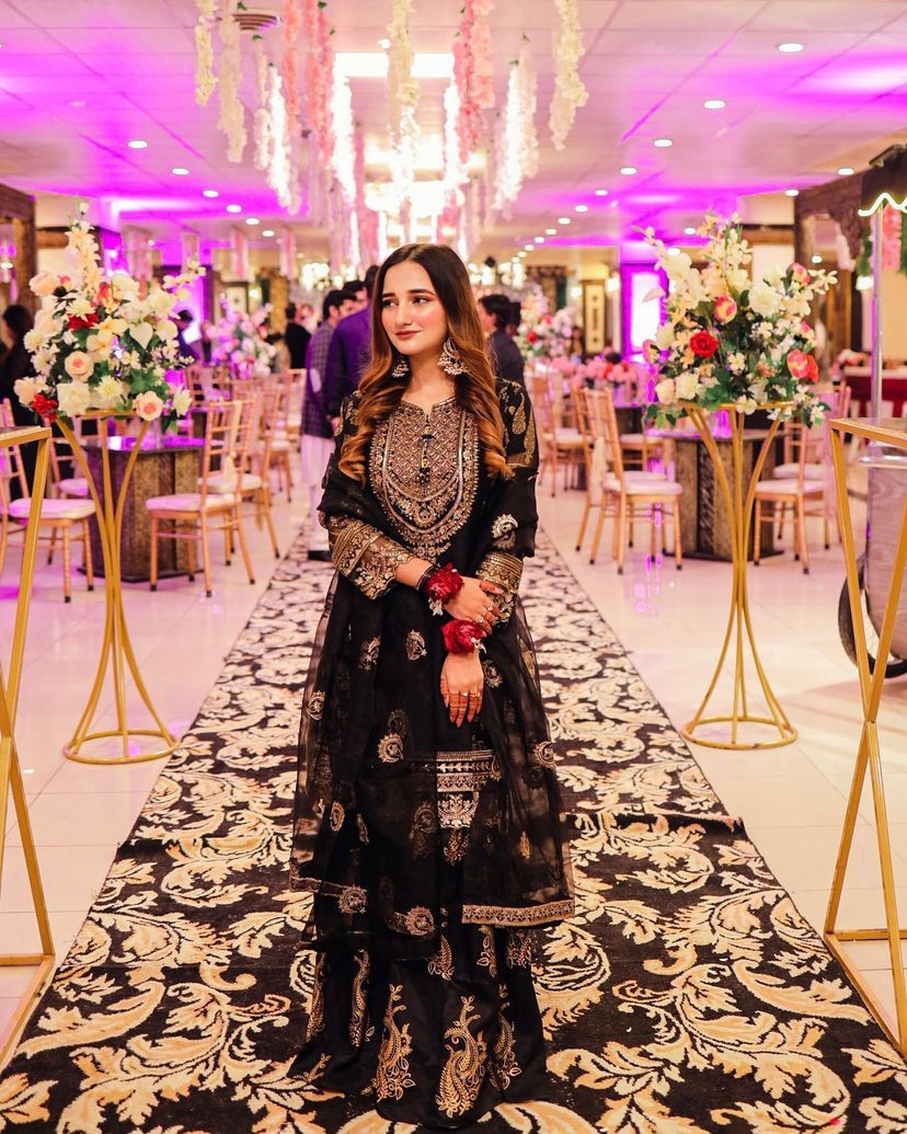 Engagement Wear Black Color Embroidery With Sequence Work Sharara Suit Clothsvilla