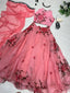 Flattering Organza Silk Peach Color Lehenga Choli Clothsvilla