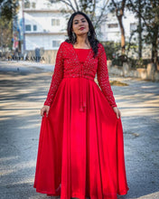 Load image into Gallery viewer, Beautiful Sequence Work Red Color Gown With Jacket